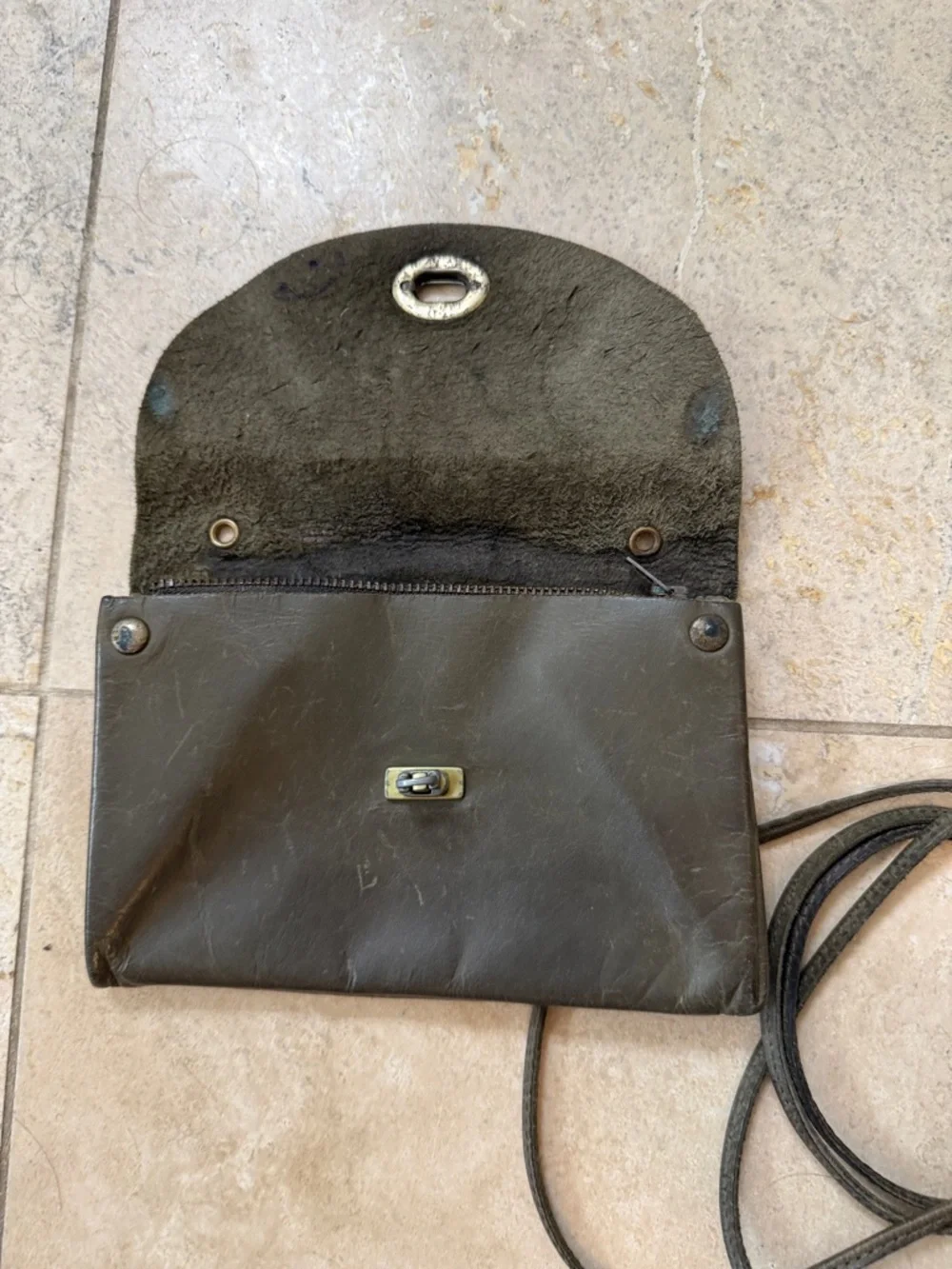 Vintage leather clutch pouch wallet